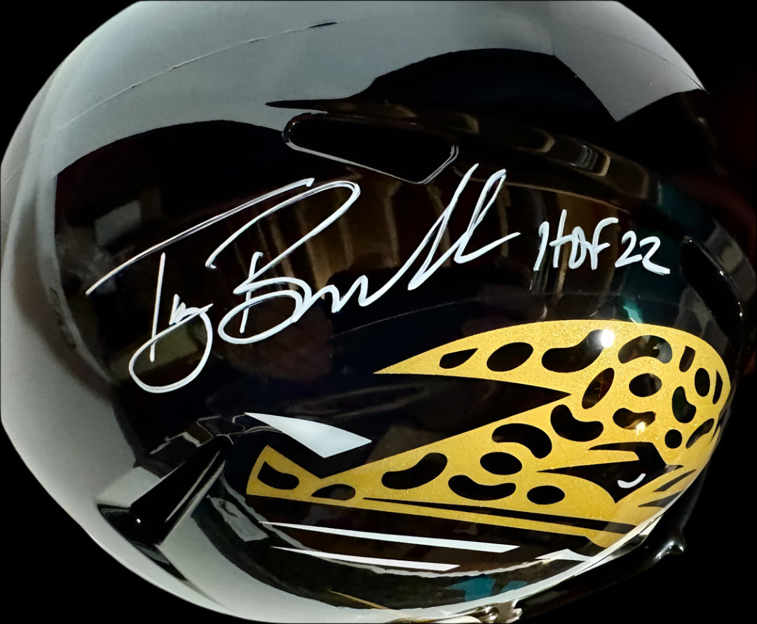 Tony Boselli (Jaguars) signed full size replica helmet w/HOF inscription - Schwartz COA